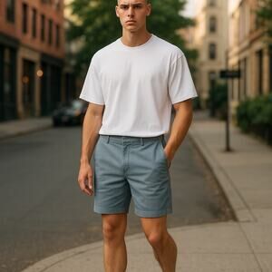 J.CREW Men’s Cotton Club Flat Front Shorts Blue 31